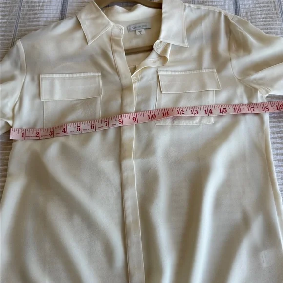 Ivory Garnet Hill Silk Blouse Size 2 - Picture 2 of 10